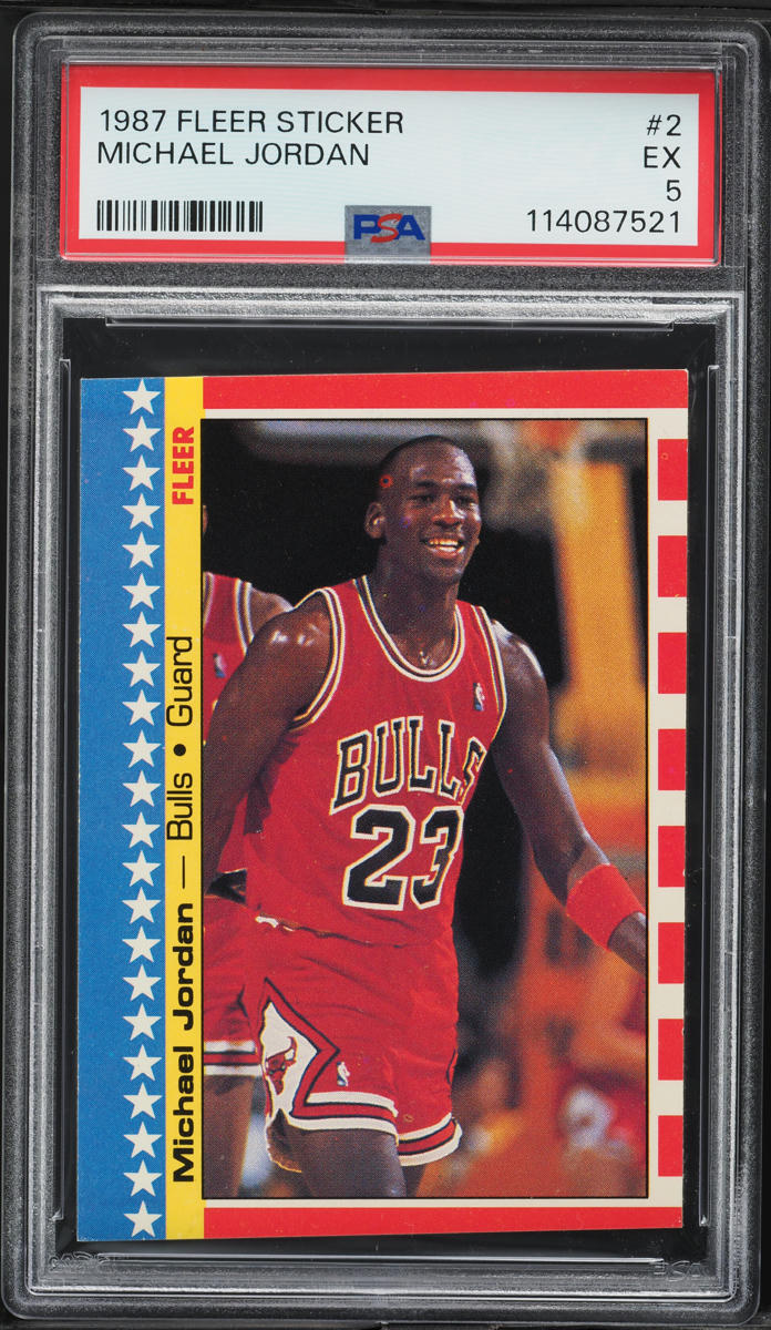 1987 Fleer Sticker Michael Jordan #2 PSA 5 EX