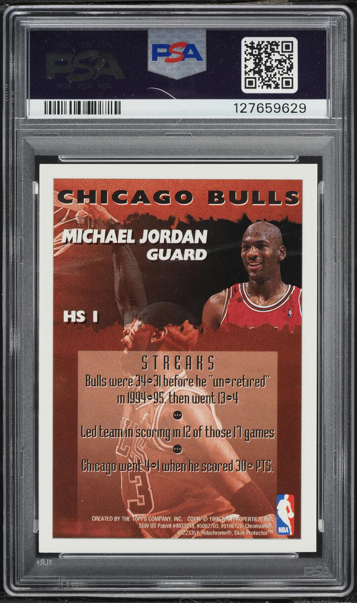 1995 Finest Hot Stuff w/ Coating Michael Jordan #HS1 PSA 9 MINT