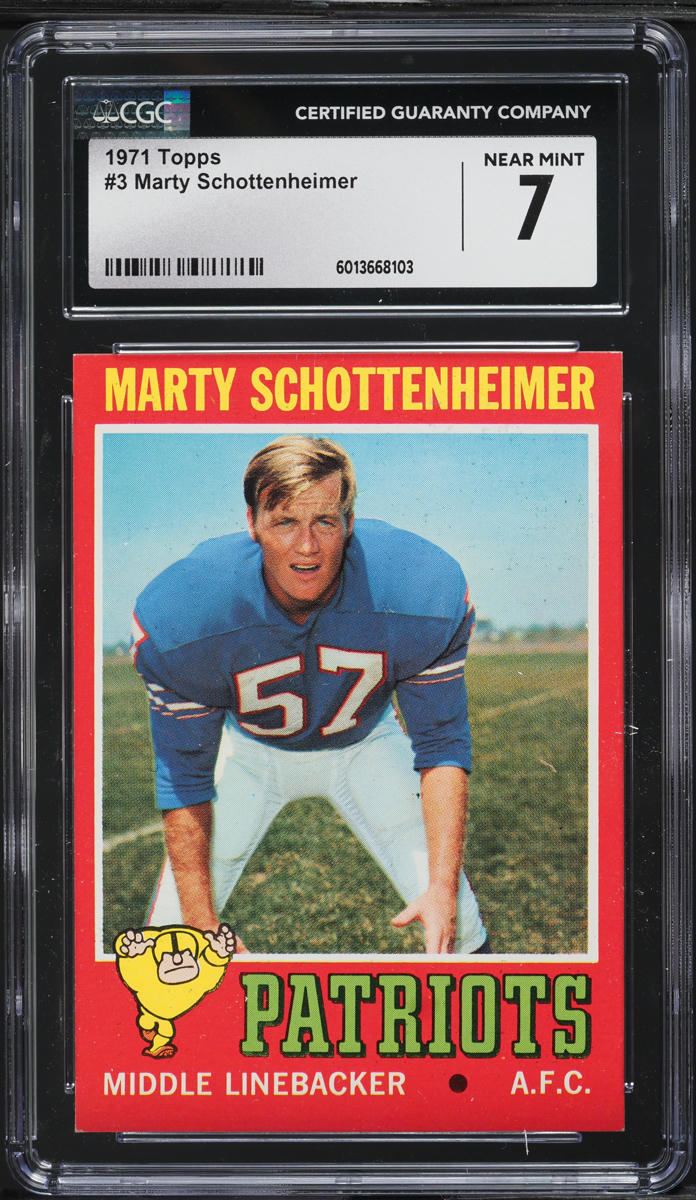 1971 Topps Football Marty Schottenheimer ROOKIE #3 CGC 7 NRMT
