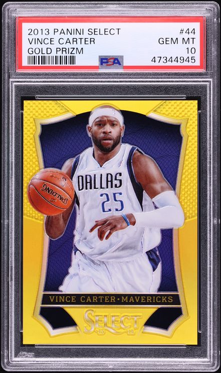 2013 Select Gold Prizm Vince Carter 1/10 #44 PSA 10 GEM MINT - Photo 1