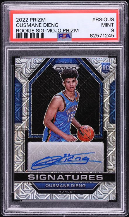 2022 Panini Prizm Mojo Ousmane Dieng ROOKIE AUTO /25 #RSI-OUS PSA 9 MINT - Photo 1
