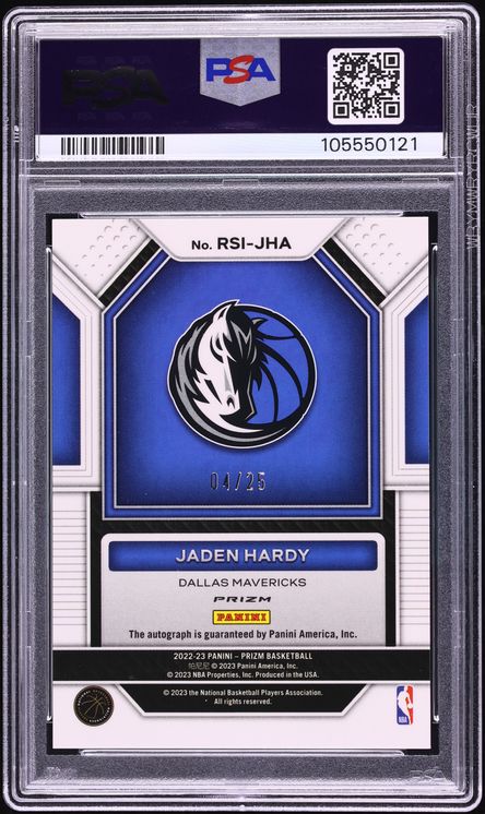 2022 Panini Prizm Mojo Jaden Hardy ROOKIE AUTO /25 #RSIJHA PSA 9 MINT - Photo 2
