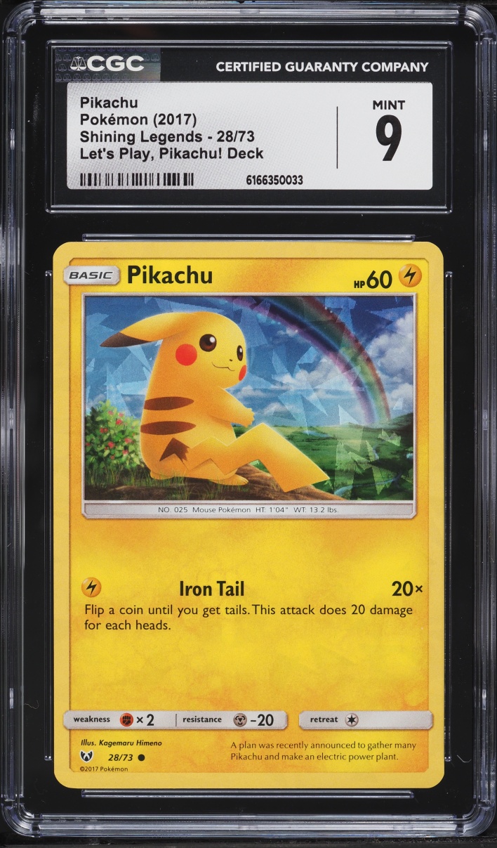 2017 Pokemon Sun & Moon Shining Legends Let's Play Deck Pikachu #28 CGC 9 MINT