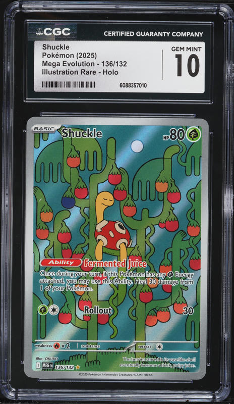 2025 Pokemon Mega Evolution IR Shuckle #136 CGC 10 GEM MINT on