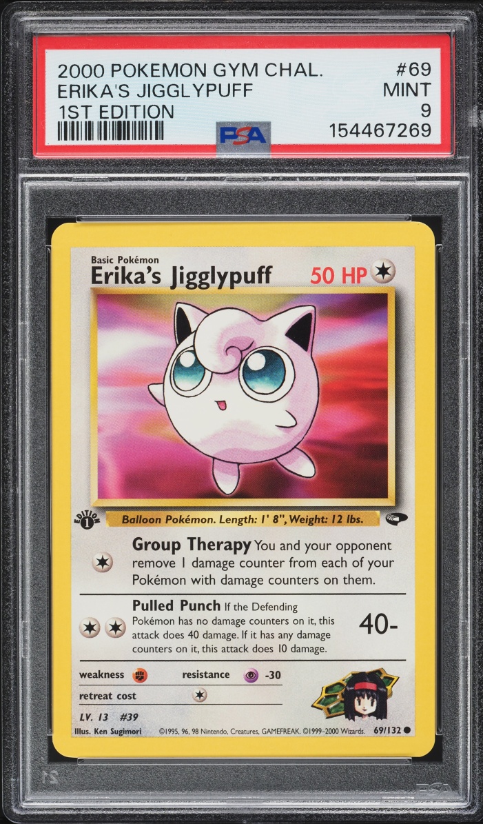2000 Pokemon Gym Challenge 1st Edition Erika's Jigglypuff #69 PSA 9 MINT