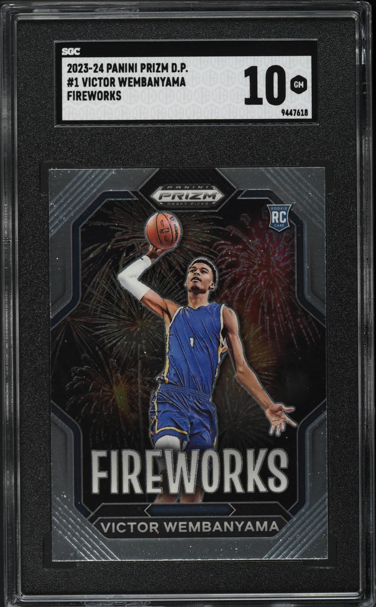 2023 Panini Prizm Draft Picks Fireworks Victor Wembanyama ROOKIE #1 SGC 10 GEM