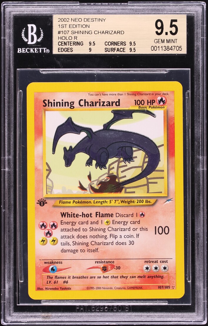 2002 Pokemon Neo Destiny 1st Edition Shining Charizard #107 BGS 9.5 GEM MINT