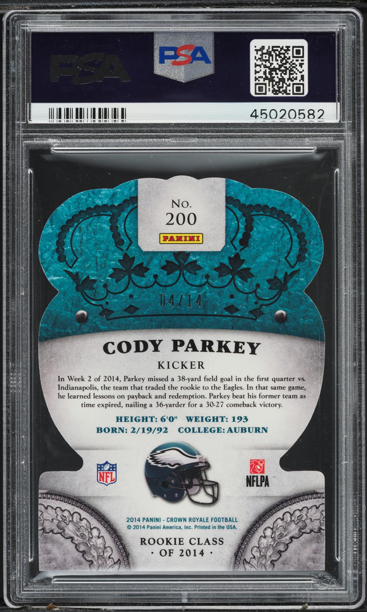 2014 Crown Royale Premiere Date Cody Parkey ROOKIE /14 #200 PSA 9 MINT