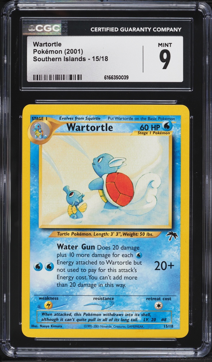 2001 Pokemon Southern Islands Wartortle #15 CGC 9 MINT