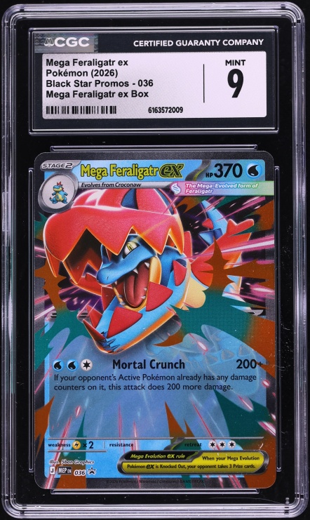 2026 Pokemon Mega Evolution Promo Box Mega Feraligatr ex #036 CGC 9 MINT