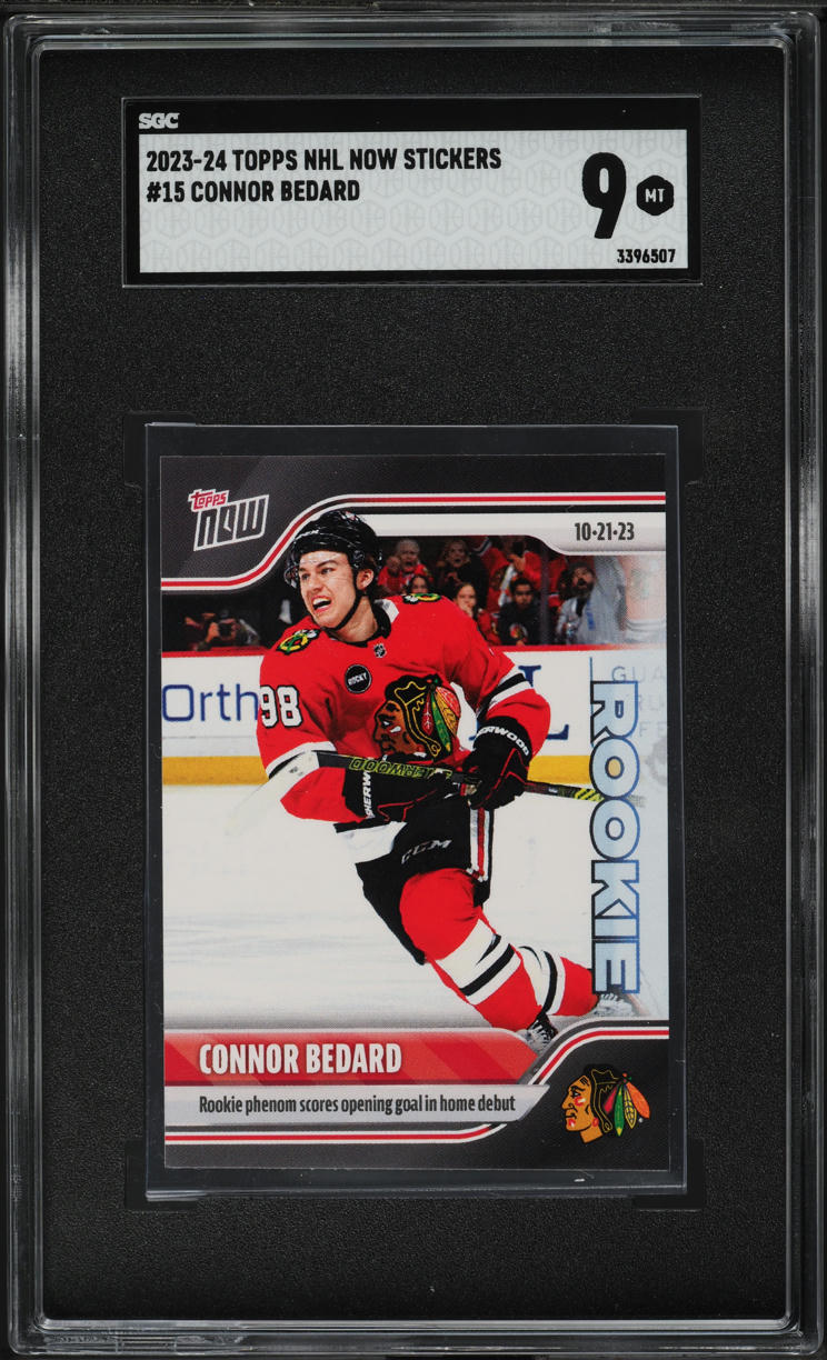 2023 Topps NHL Now Stickers Connor Bedard ROOKIE #15 SGC 9 MINT
