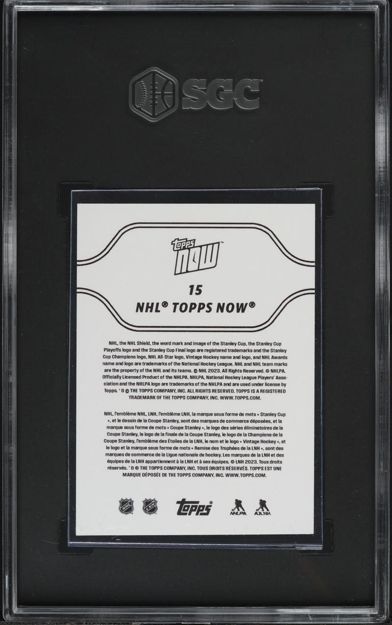 2023 Topps NHL Now Stickers Connor Bedard ROOKIE #15 SGC 9 MINT
