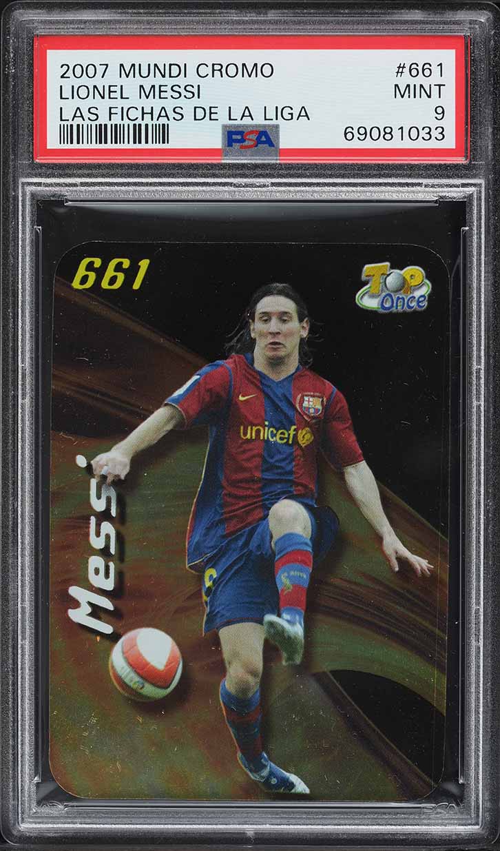 2007 Mundicromo Estadio Lionel Messi #33 PSA 8 NM-MT on Fanatics