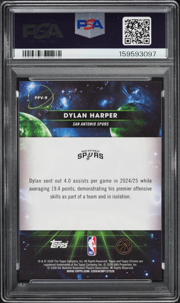 2025 Topps Chrome Cosmic Planetary Pursuit Venus Dylan Harper ROOKIE #9 PSA 10 GEM MINT