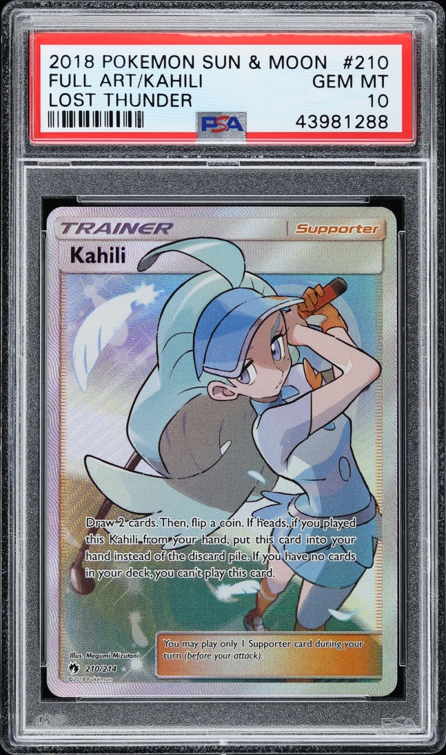 2018 Pokemon Sun & Moon Lost Thunder Full Art Kahili #210 PSA 10 GEM MINT