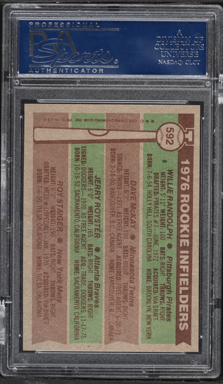 1976 Topps Rookie Infielders #592 PSA 9 MINT