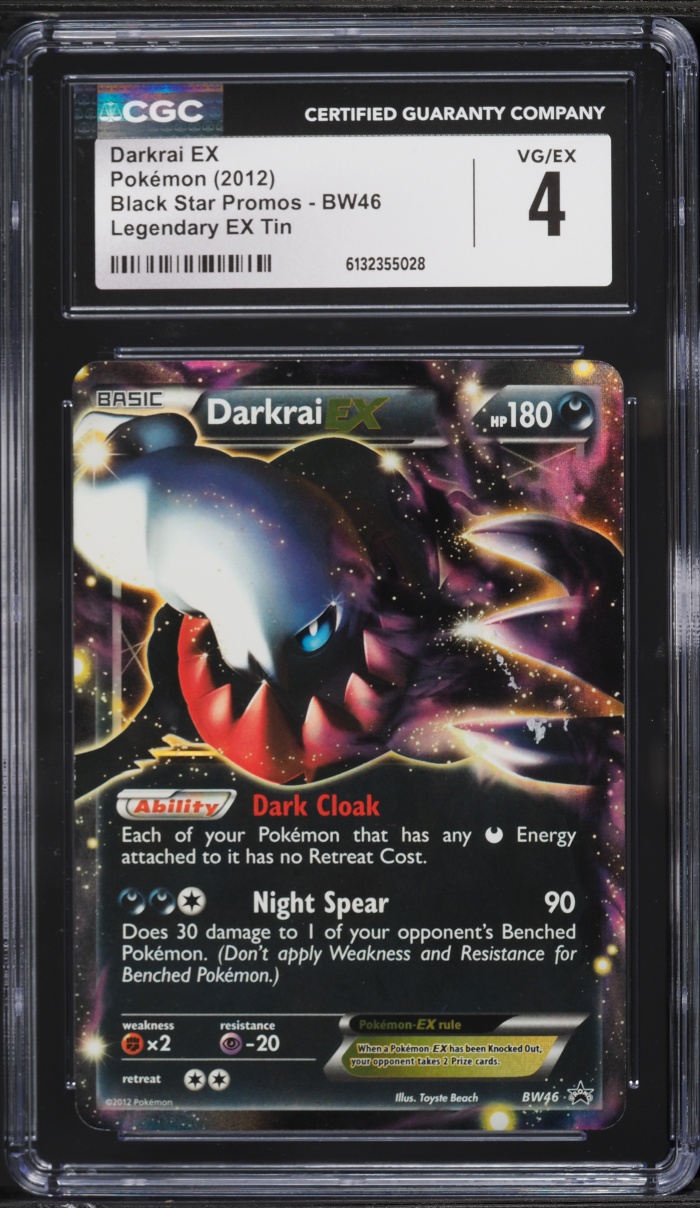 2012 Pokemon Black & White Promo Legendary EX Tin Darkrai EX #BW46 CGC 4 VGEX