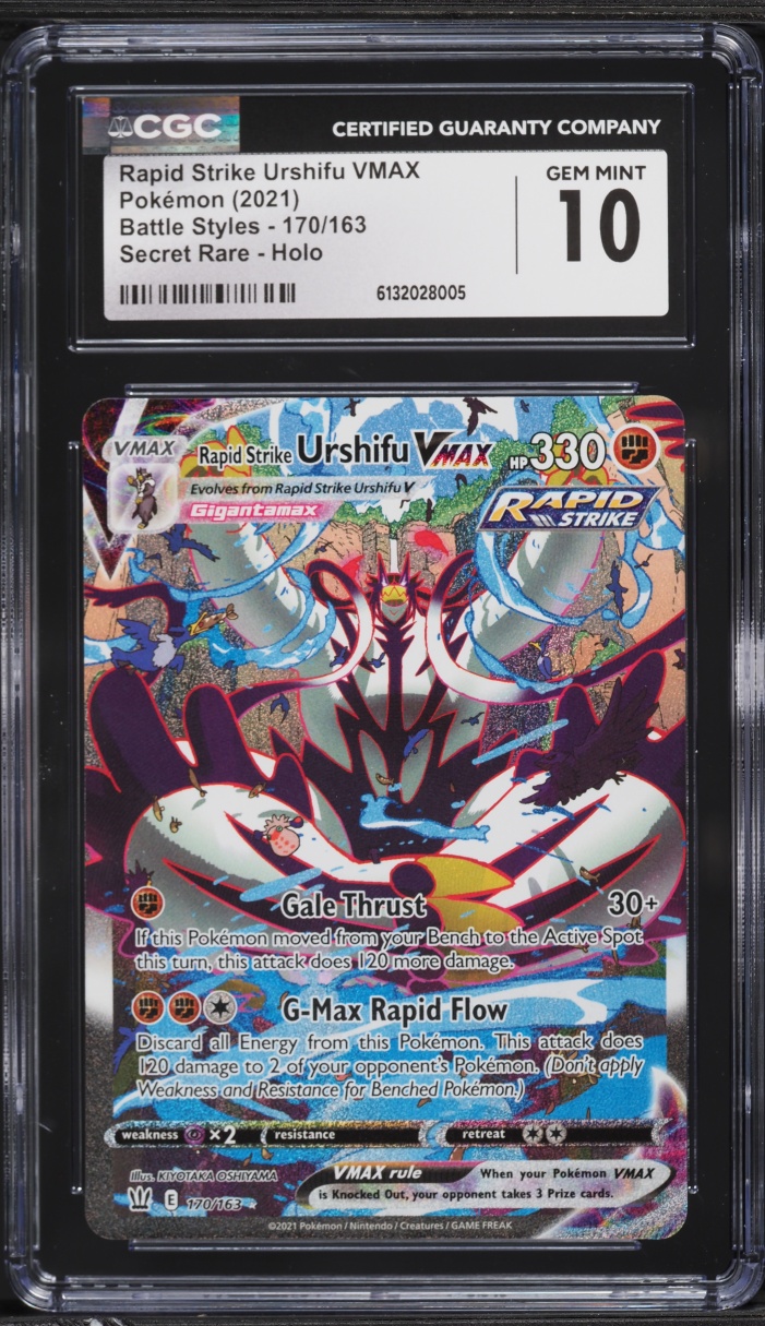 2021 Pokemon Sword & Shield Battle Styles Rapid Strike Urshifu VMAX #170 CGC 10 GEM MINT