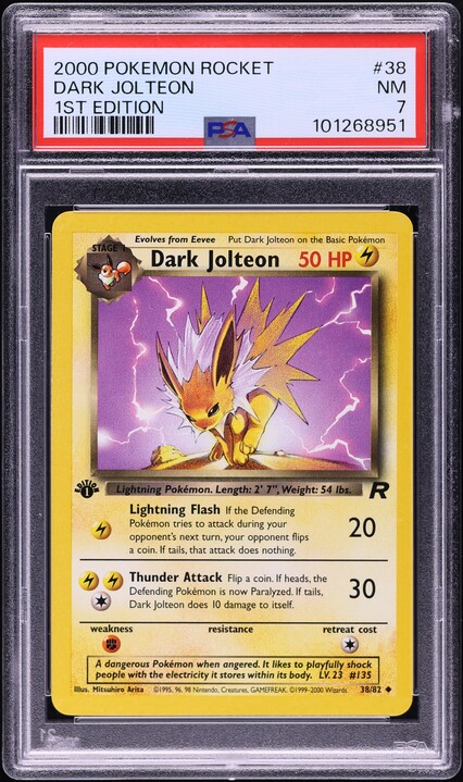 1997 Pokemon Japanese Rocket Gang Dark Jolteon #135 PSA 10 GEM
