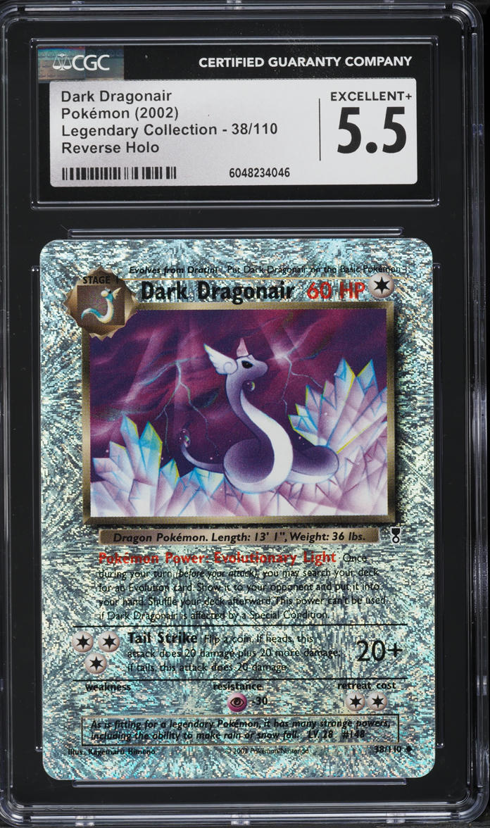 2002 Pokemon Legendary Collection Reverse Holo Dark Dragonair #38 CGC 5 ...