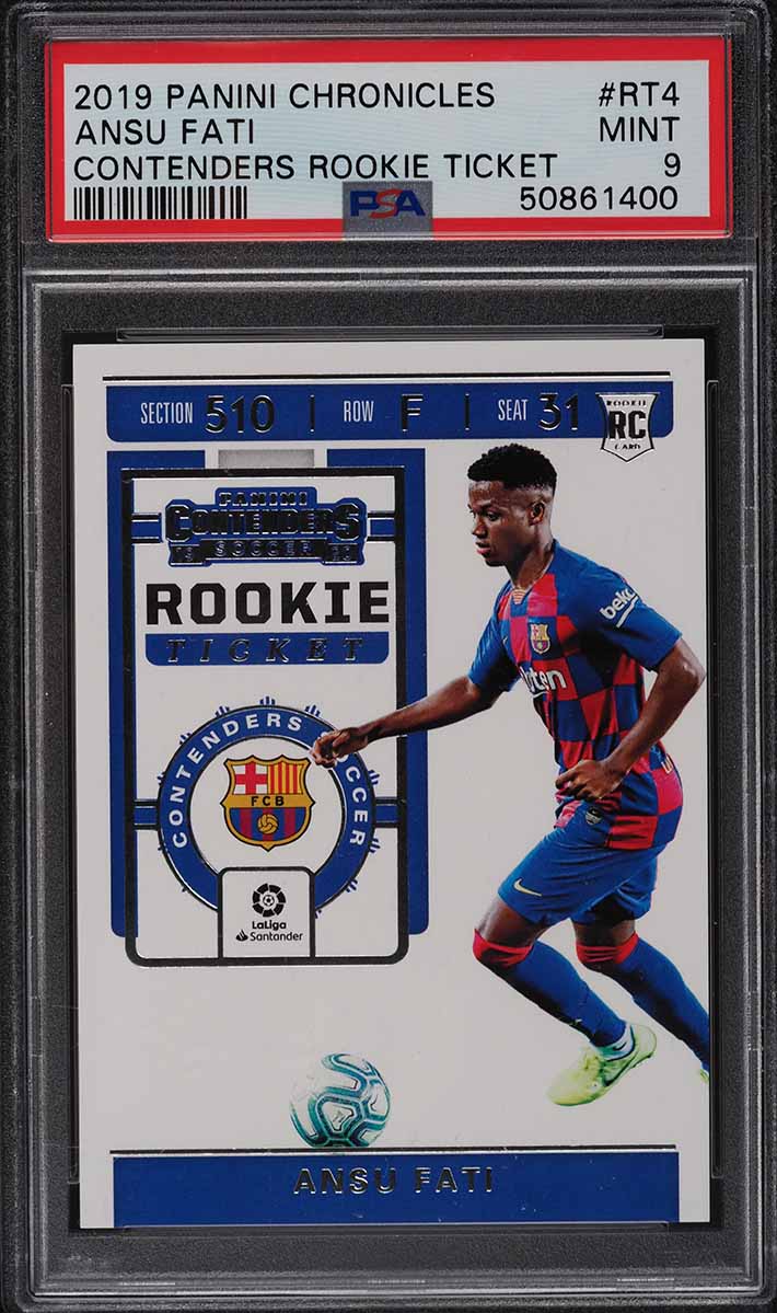 2019 Panini Chronicles Contenders Ticket Ansu Fati ROOKIE #RT-4 PSA 9 MINT