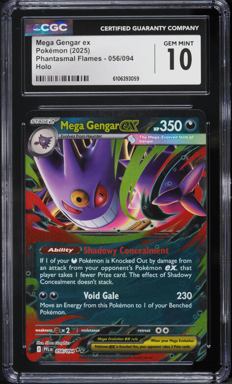 2025 Pokemon Japanese Mega Dream Ex SAR Mega Gengar ex #240 CGC 10