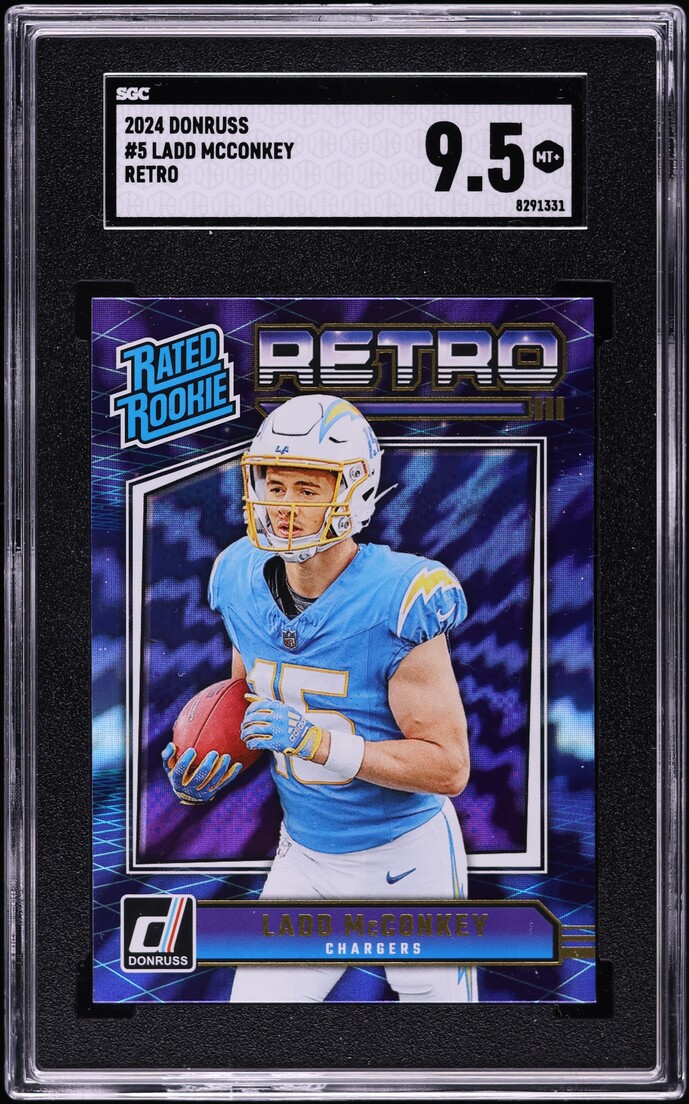 2024 Donruss Retro Ladd McConkey ROOKIE #5 SGC 9.5 MINT+