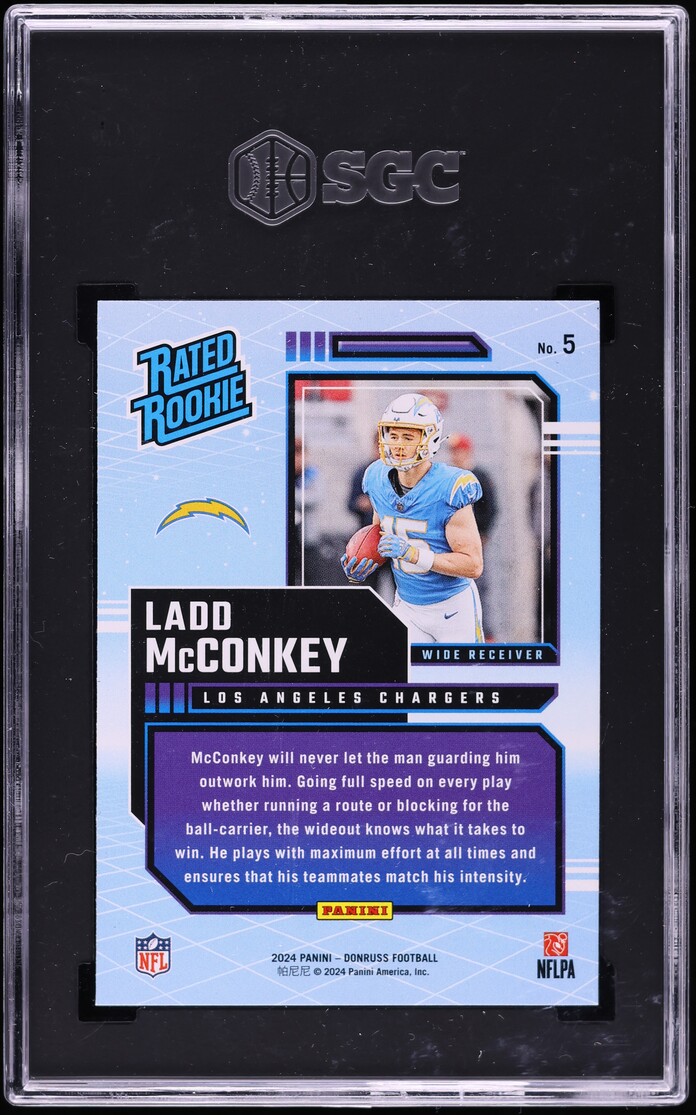 2024 Donruss Retro Ladd McConkey ROOKIE #5 SGC 9.5 MINT+
