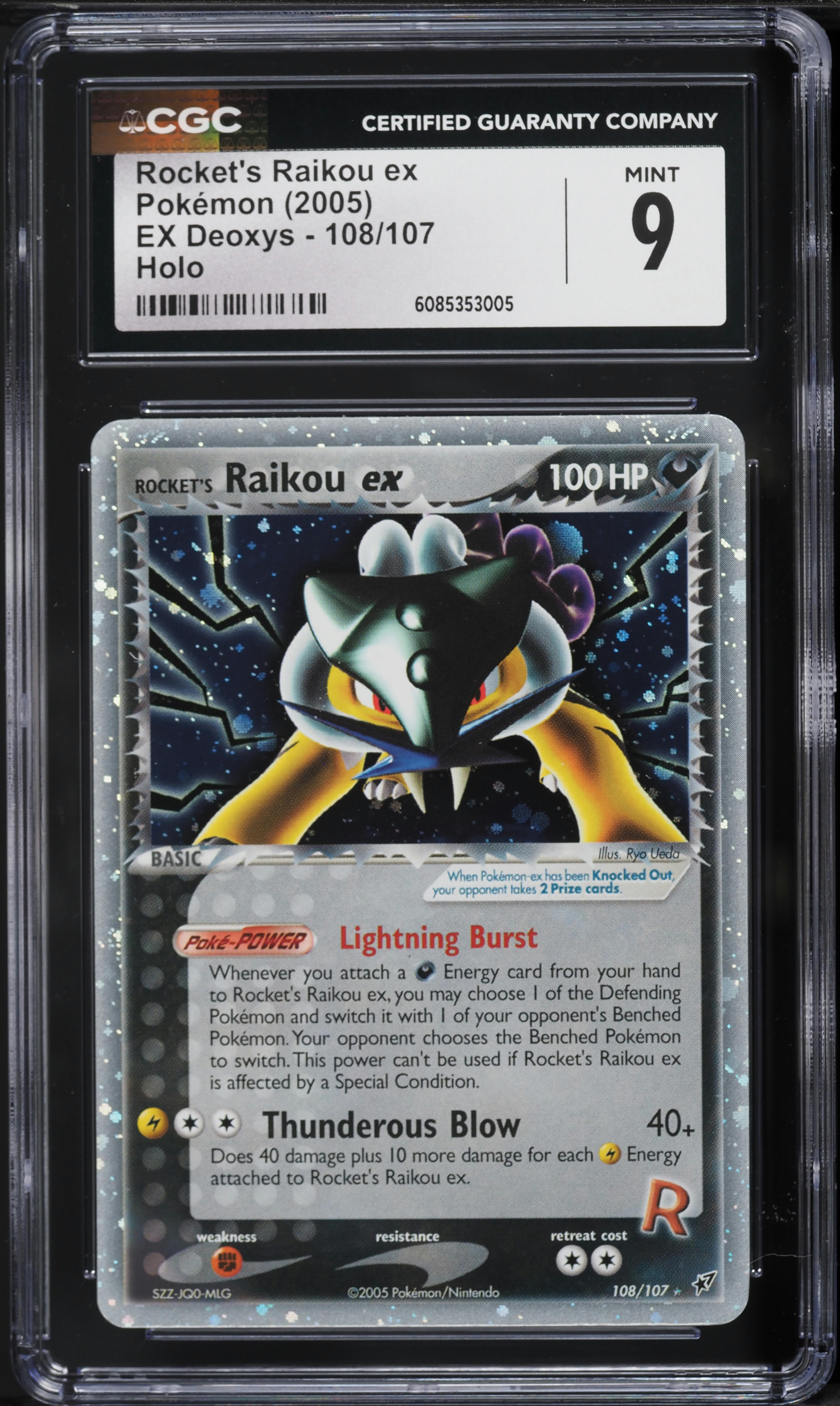 2005 Pokemon EX Deoxys Holo Rocket's Raikou ex #108 CGC 9 MINT