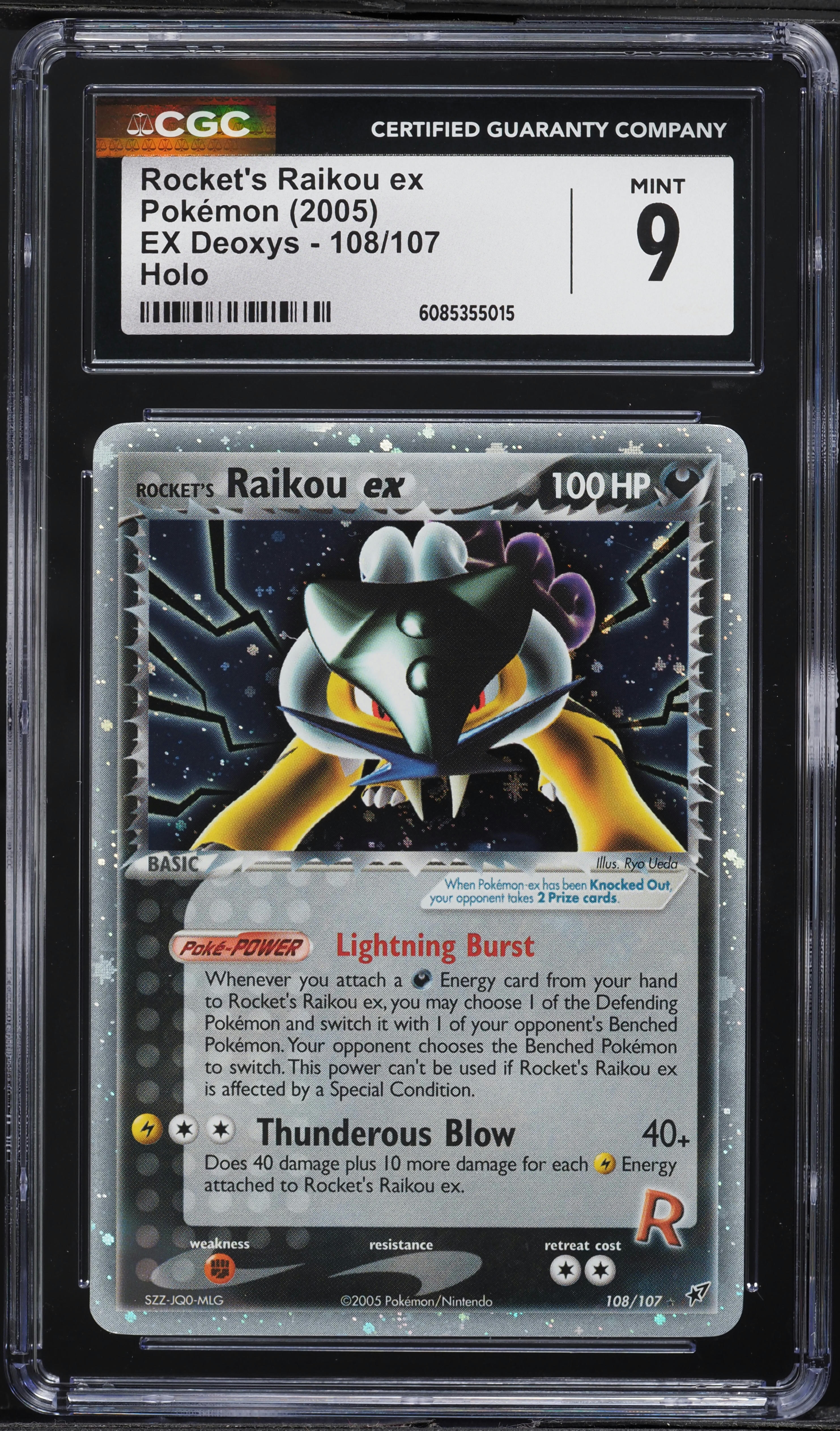 2005 Pokemon EX Deoxys Holo Rocket's Raikou ex #108 CGC 9 MINT