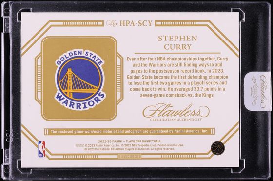 2022 Panini Flawless Horizontal Platinum Stephen Curry PATCH AUTO 1/1 #HPA-SCY