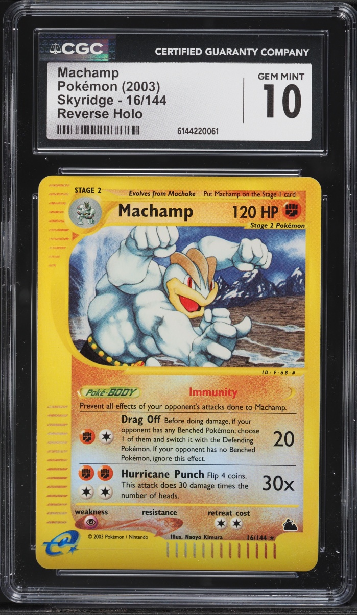 2003 Pokemon Skyridge Reverse Holo Machamp #16 CGC 10 GEM MINT