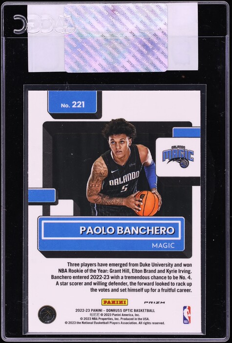 2022 Donruss Optic Holo Paolo Banchero ROOKIE #221 CGC AUTH