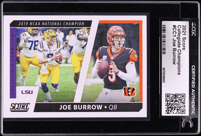 2021 Score Collegiate Champions Joe Burrow #CC1 CGC AUTH