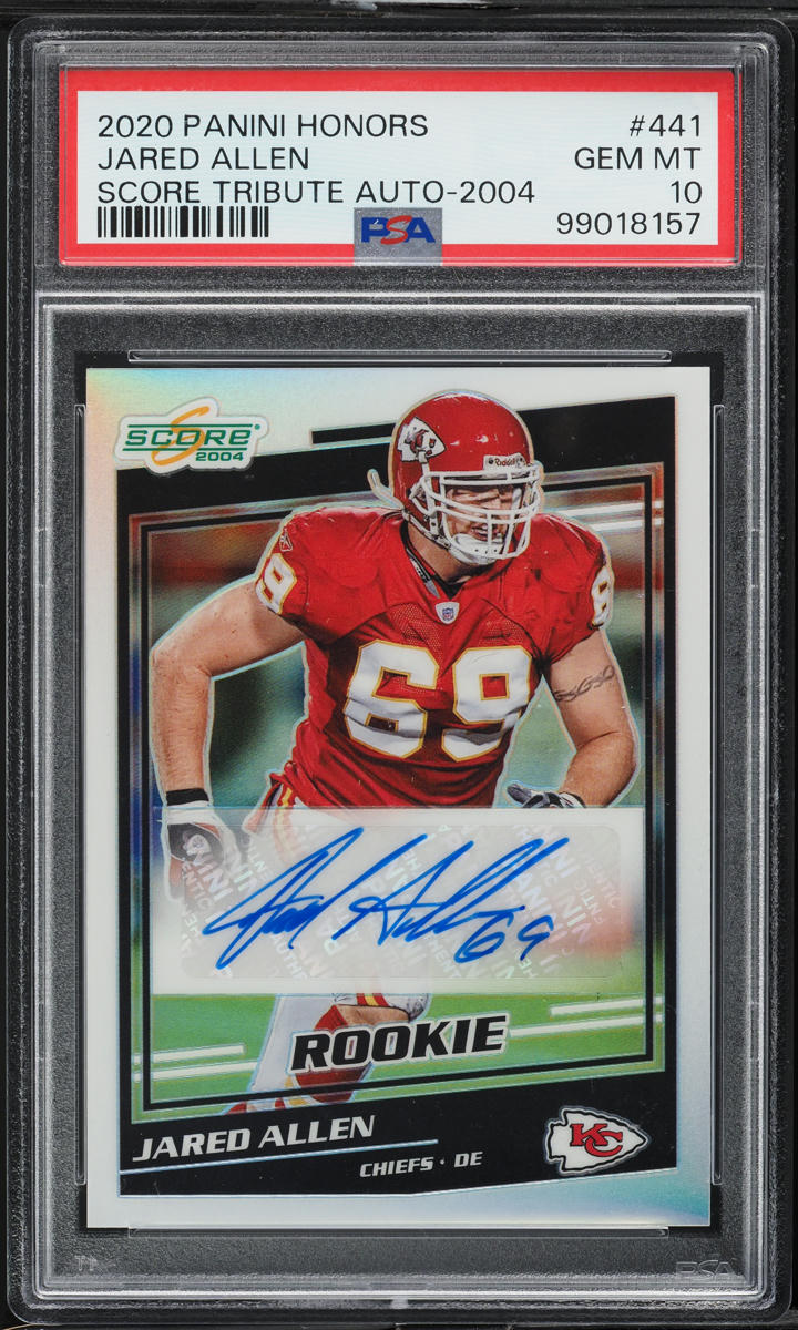 2020 Panini Honors Score Tribute '04 Jared Allen AUTO /25 #441 PSA 10 GEM MINT