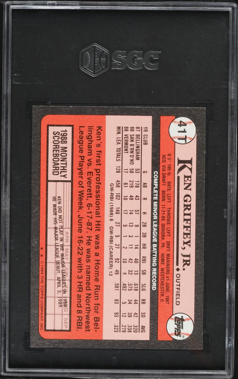 1989 Topps Traded Tiffany Ken Griffey Jr. ROOKIE #41T MBA SGC 9.5 MINT+