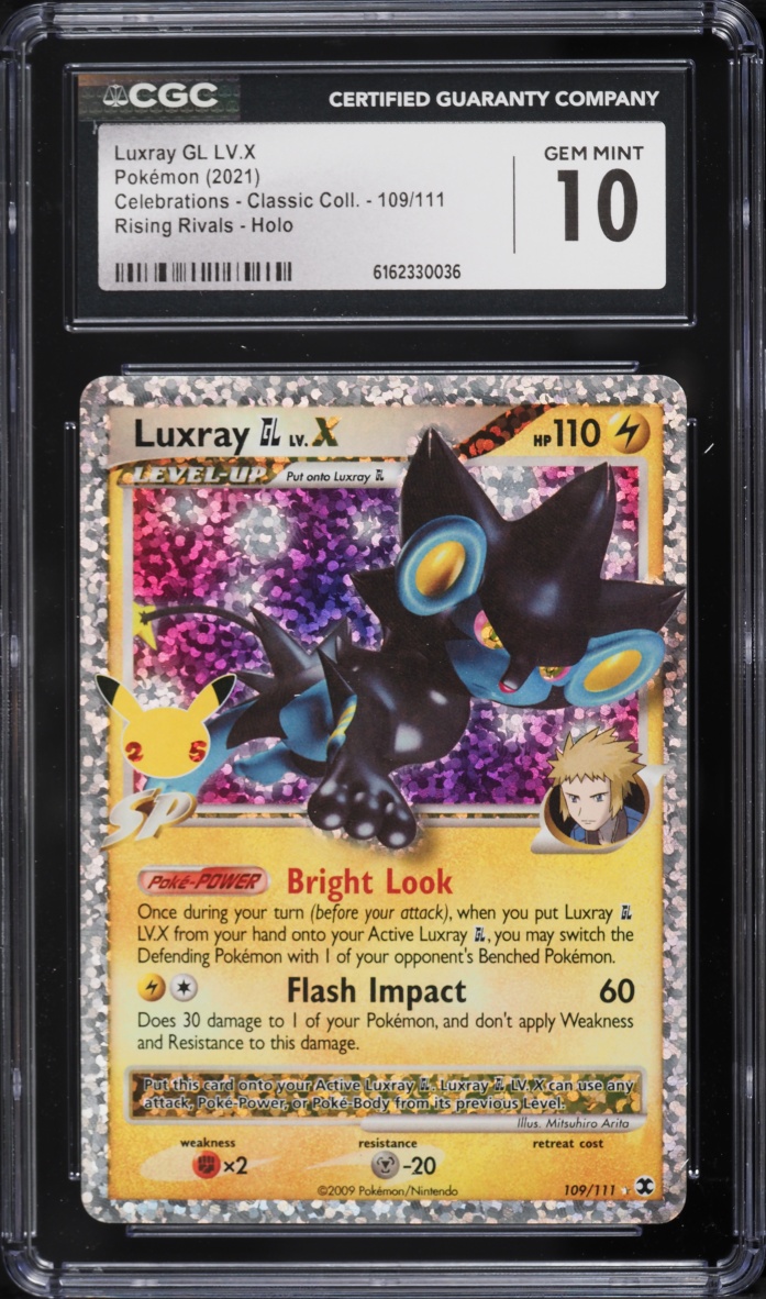 2021 Pokemon Sword & Shield Celebrations Classic Holo Luxray GL Lv.X #109 CGC 10 GEM MINT