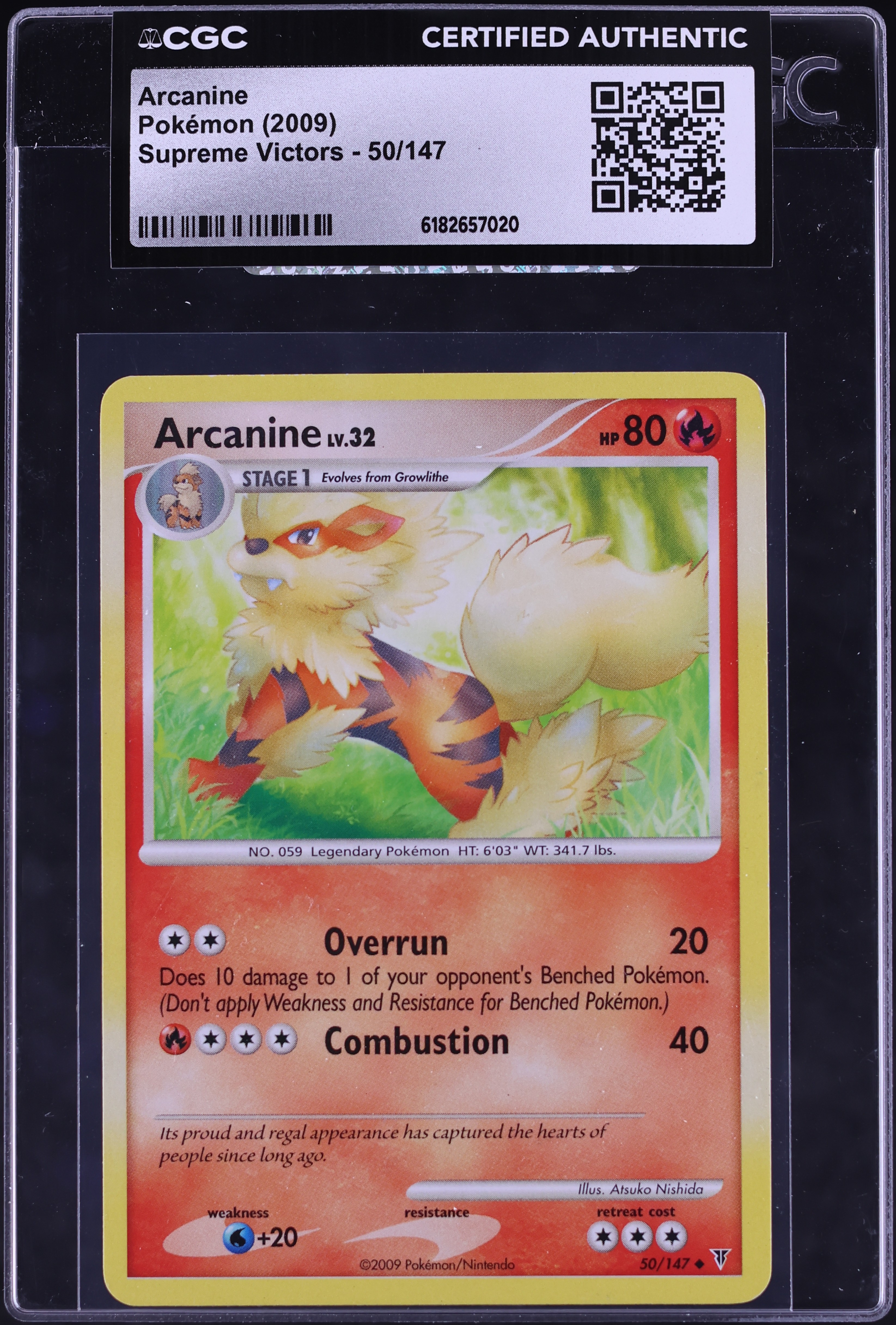 2009 Pokemon Platinum Supreme Victors Arcanine #50 CGC AUTH