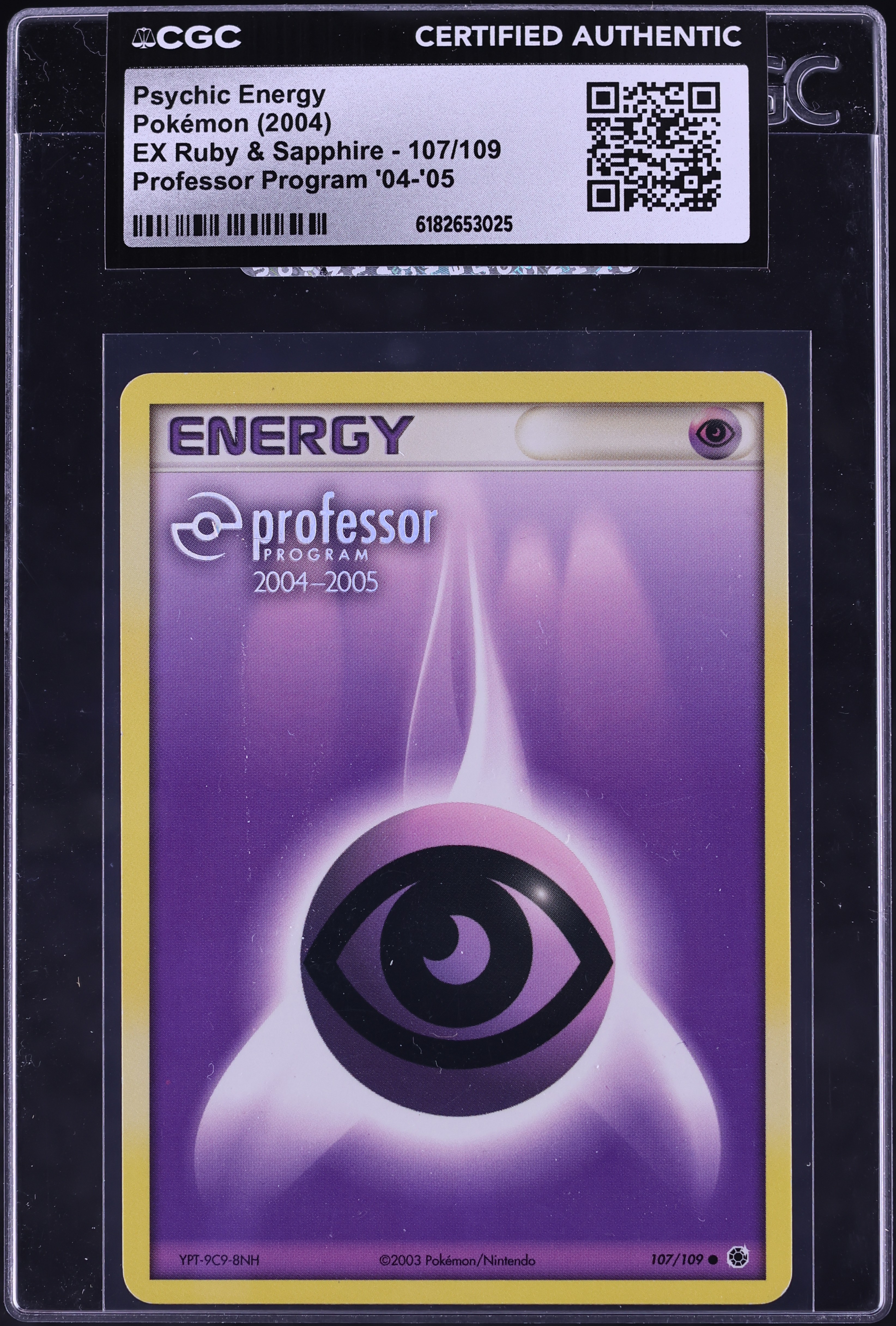 2004 Pokemon EX Ruby & Sapphire Professor Program Psychic Energy #107 CGC AUTH