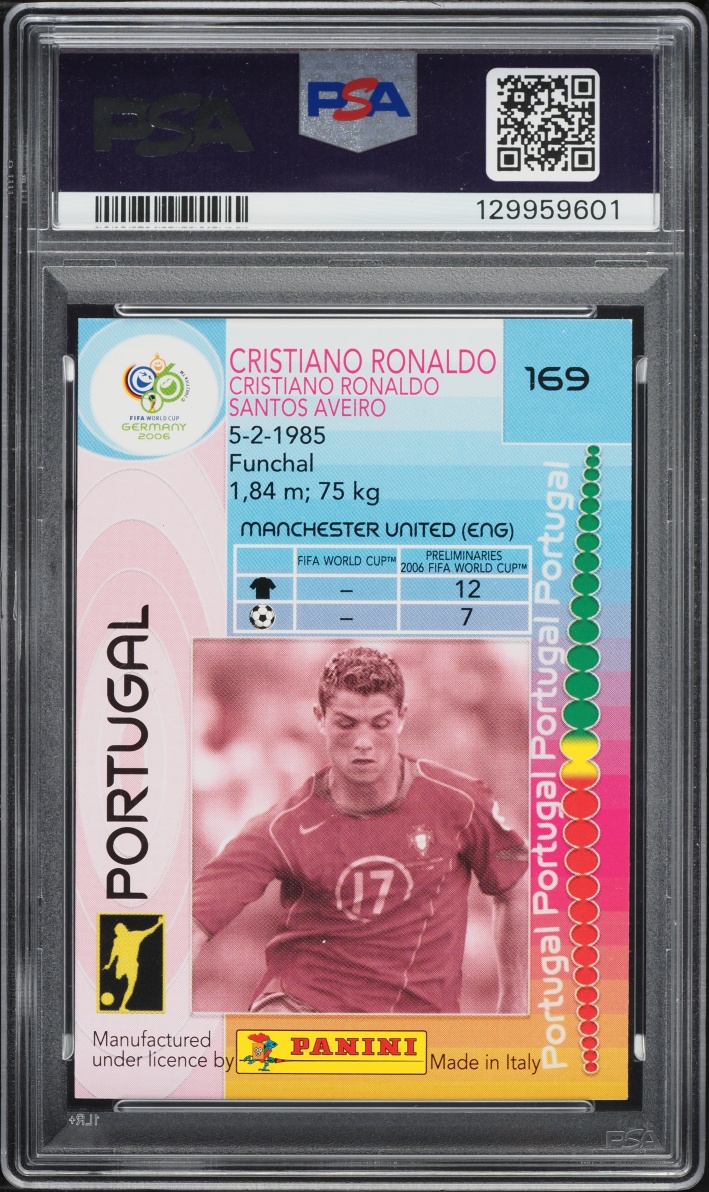 2006 Panini World Cup Germany Cristiano Ronaldo #169 PSA 7 NRMT