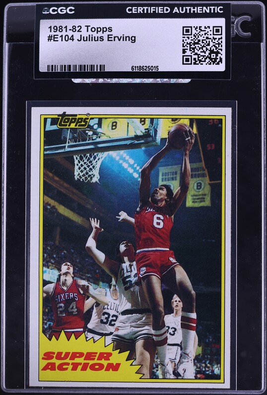 1981 Topps Basketball Julius Erving #E104 CGC AUTH on Fanatics Collect