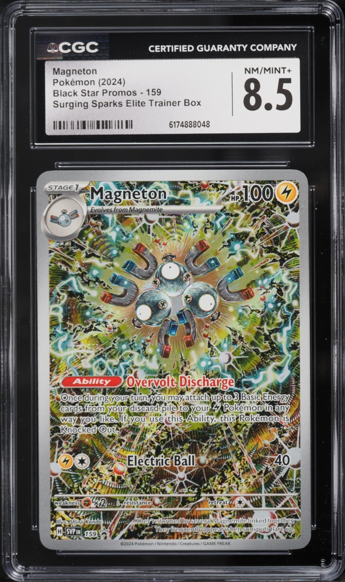2024 Pokemon Scarlet & Violet Promo Surging Sparks ETB Alt Art Magneton #159 CGC 8.5 NM-MT+