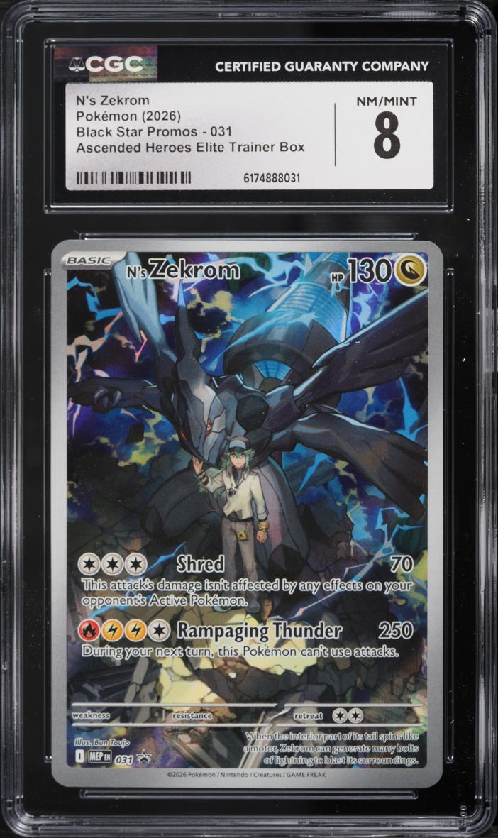 2026 Pokemon Mega Evolution Promo Ascended Heroes ETB Full Art N's Zekrom #31 CGC 8 NM-MT