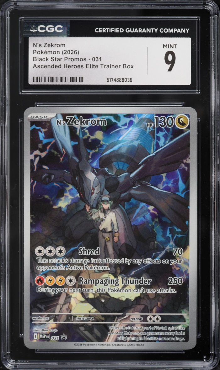 2026 Pokemon Mega Evolution Promo Ascended Heroes ETB Full Art N's Zekrom #31 CGC 9 MINT