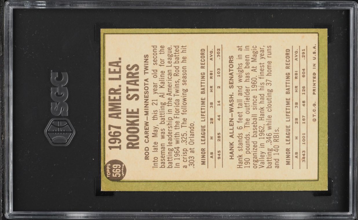 1967 Topps Rod Carew ROOKIE #569 SGC 5.5 EX+