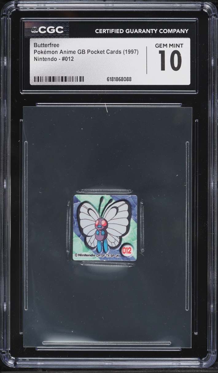 1997 Pokemon Japanese Anime Gb Pocket Cards Nintendo Butterfree #12 CGC 10 Gem Mint