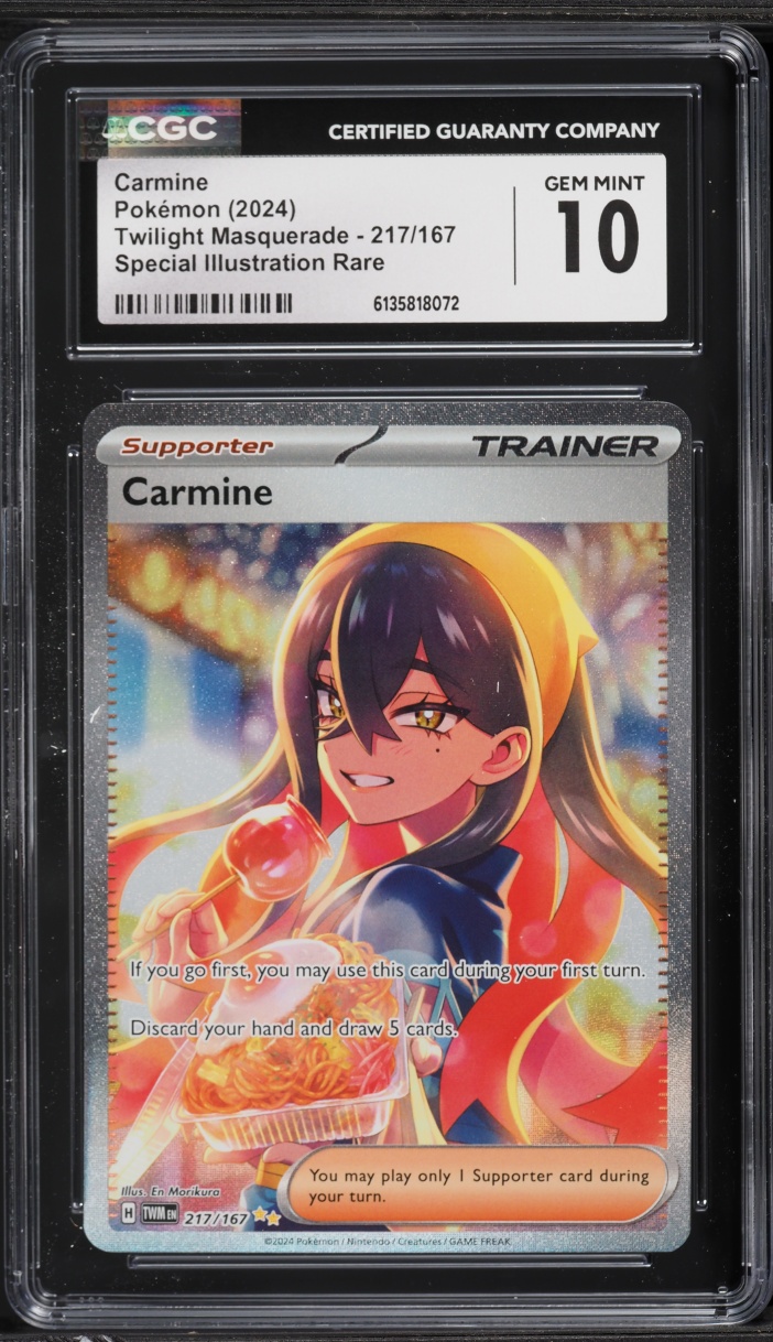 2024 Pokemon Scarlet & Violet Twilight Masquerade SIR Carmine #217 CGC 10 GEM MINT