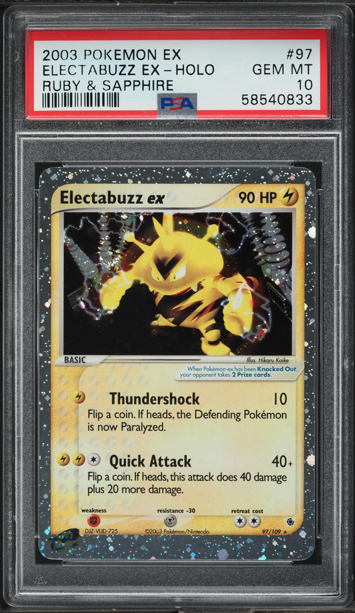 2003 Pokemon EX Ruby & Sapphire Holo Electabuzz ex #97 PSA 10 GEM MINT