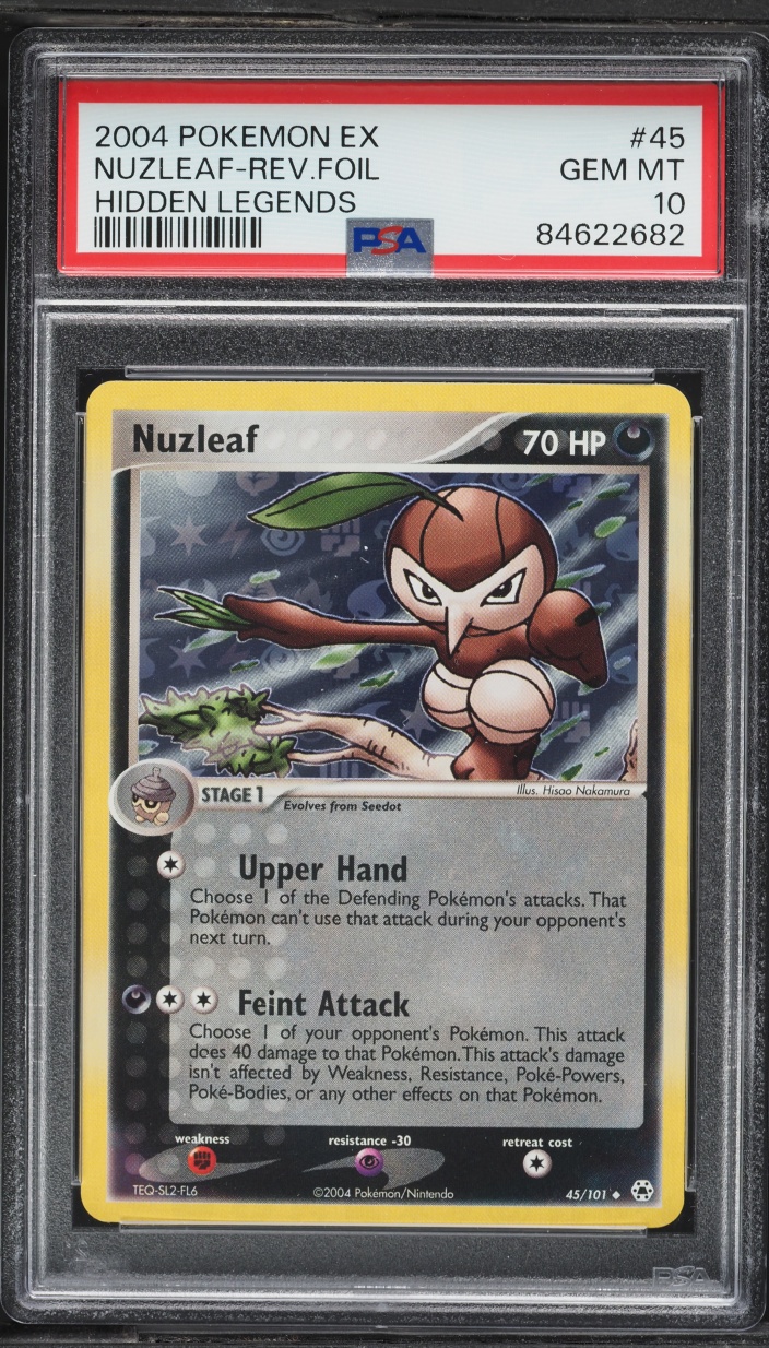 2004 Pokemon EX Hidden Legends Reverse Holo Nuzleaf #45 PSA 10 GEM MINT