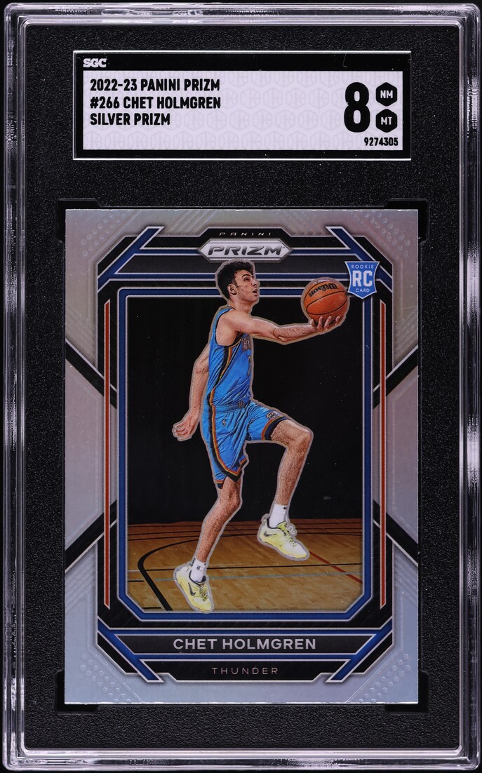 2022 Panini Prizm Silver Chet Holmgren ROOKIE #266 SGC 8 NM-MT